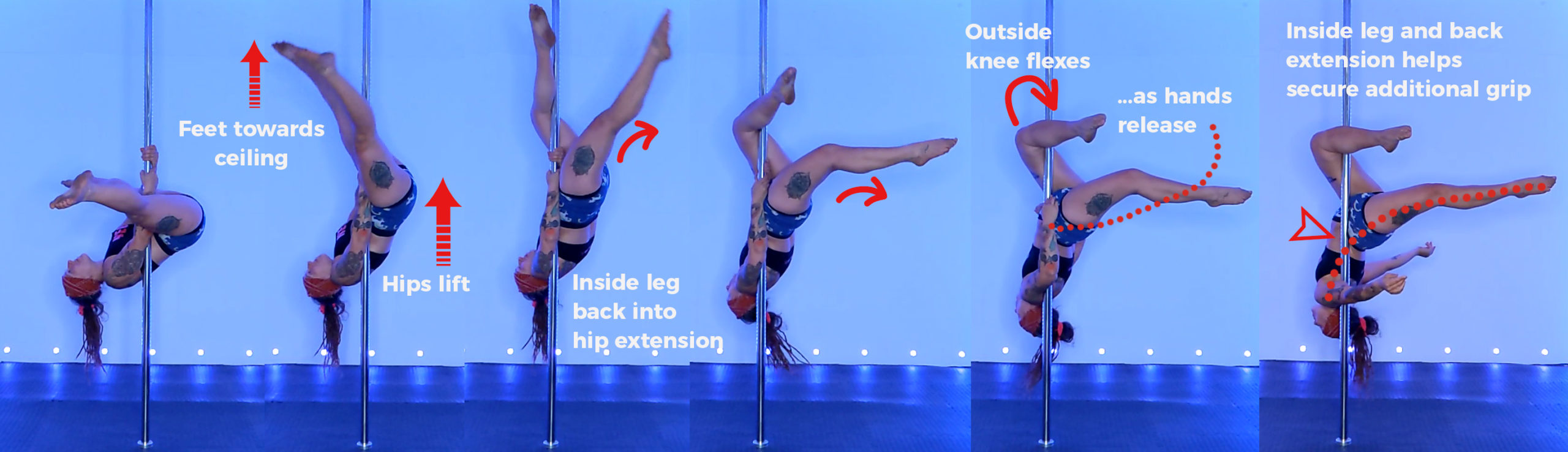 Inverted Ankle Grip Split - Pole Dance Move